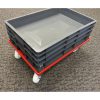 dolly transport kar 600x400x150mm rood 4 nylon stuurwielen - Afbeelding 2