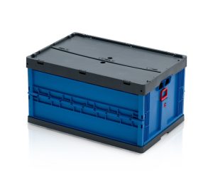 Plastic vouwkrat 600x400x300 mm open handvatten en deksel