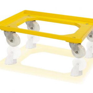 Dolly transporter 600x400x150 mm 4 zwenkwielen RVS Staal