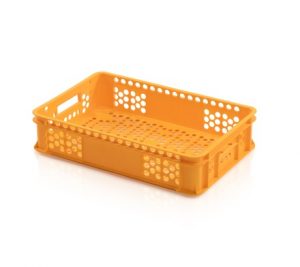 Bakery crates from TBA company allow for air circulations, which is a substantial andantage during transport and storage of food. Plastic boxes are made of top quality polyethylene - plastic resistant to low temperatures, which makes these crates suiteble for freezing. All crates can be easily nad hygienically cleaned. Imprinting supported.