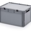 Euronormbak 800x600x335mm met deksel en openhandvatten