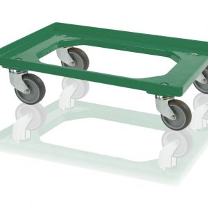 Dolly transporter groen 600x400x150 mm 4 zwenkwielen