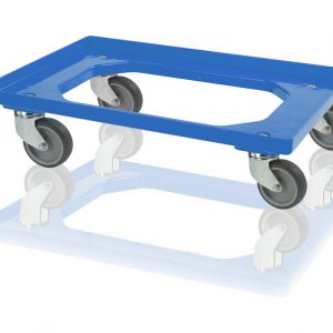 Dolly transporter blauw 600x400x150 mm 4 zwenkwielen