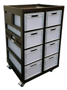 Krattenkar 8 zwart gecoat voor euronormbakken