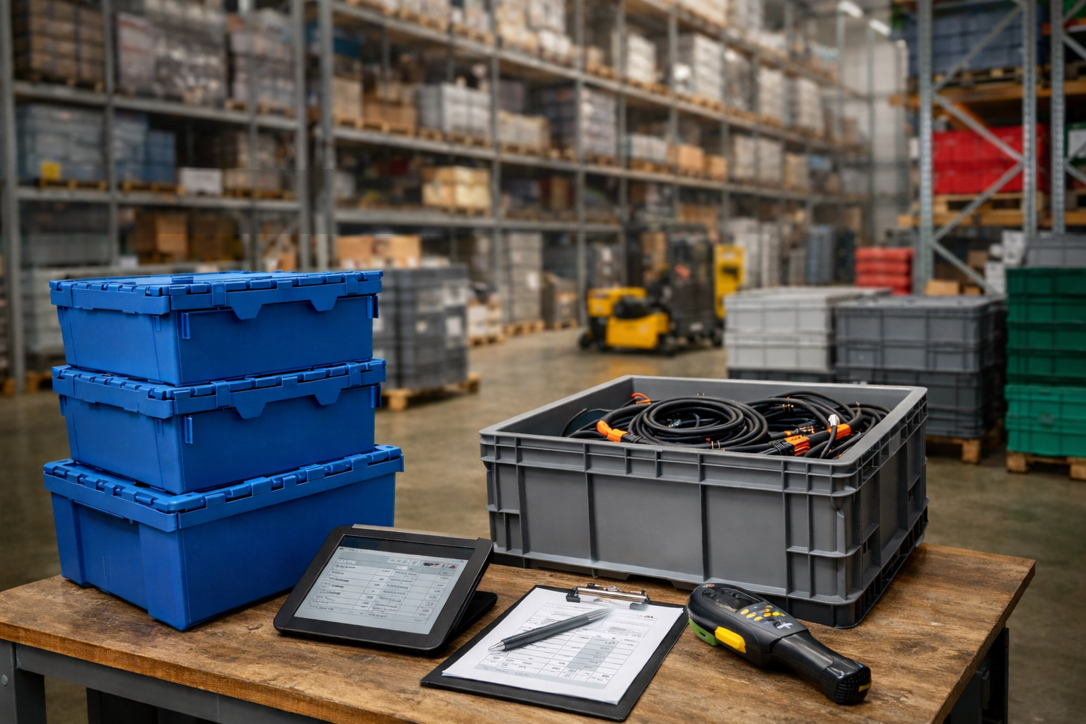 Plastic distributiebakken van plastic pallet plaza.